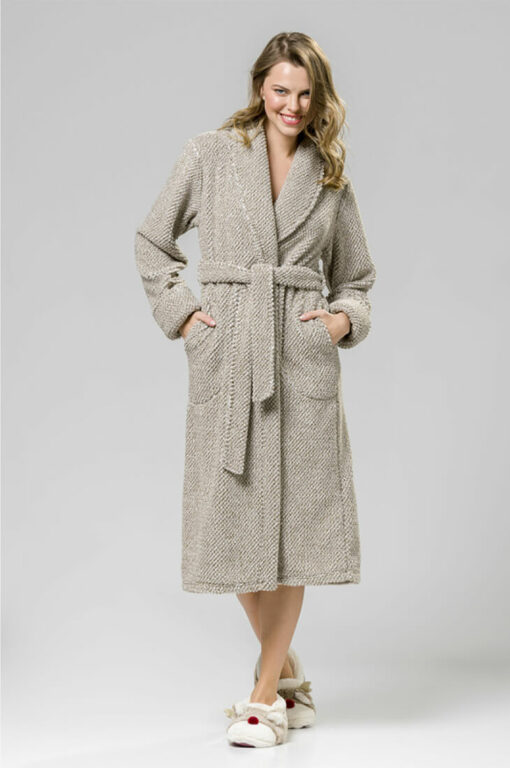 FLEECE CROSS-BREASTED ROBE